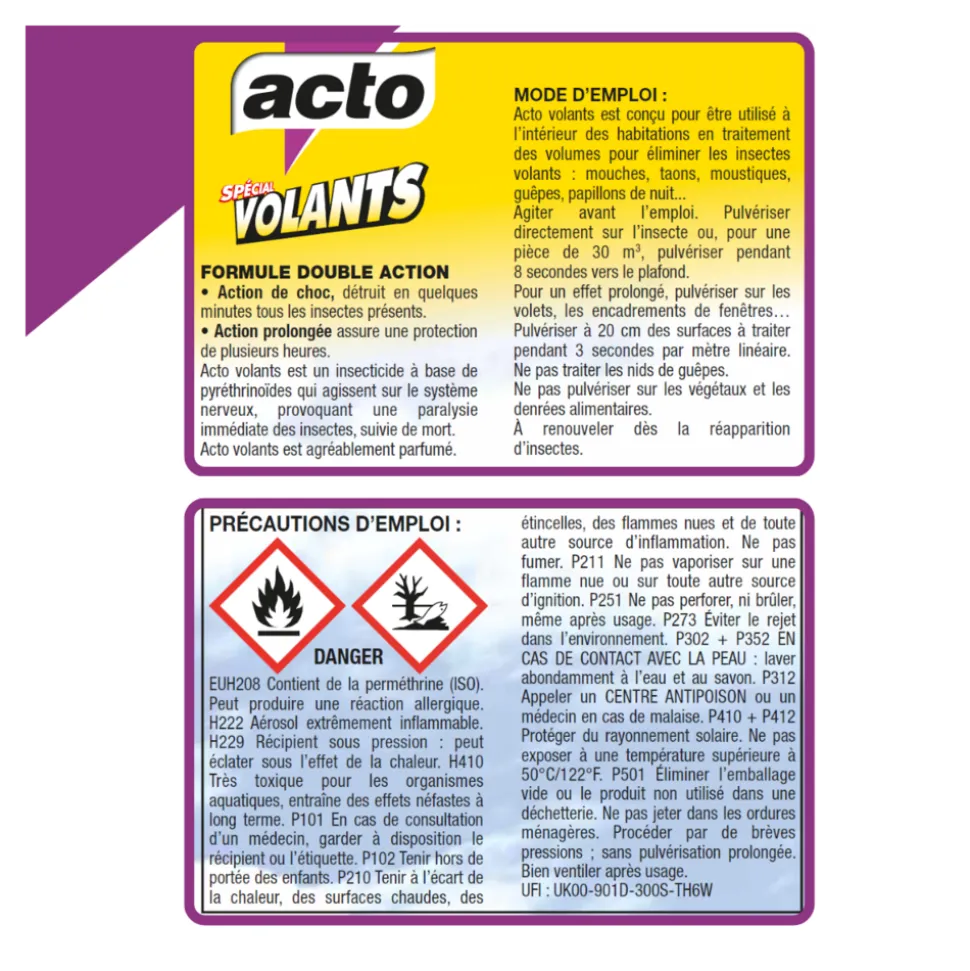 ACTO - Acto special volants double action - aérosol de 400 ml