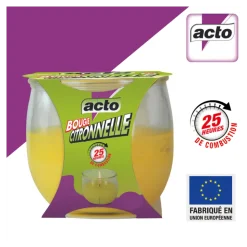 ACTO - Bougies acto citronnelle: ambiance et sécurité pour vos soirées
