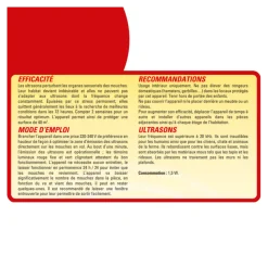 ACTO - Répulsif ultrasons mouches - moucherons - fixe 40m²