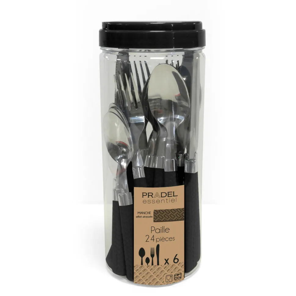 AMEFA - Paille noir - ménagère 24 pièces