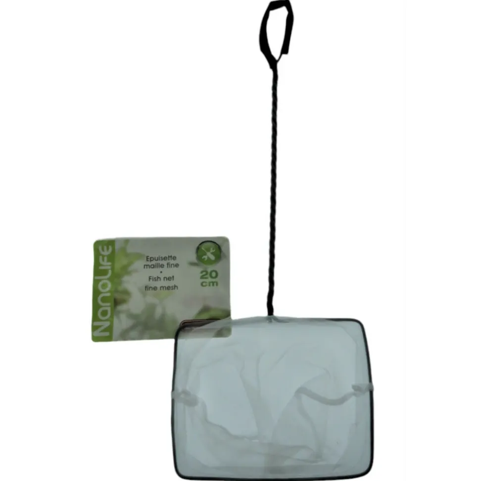 ANIMALLPARADISE - Epuisette filet blanc, maille fine, 20 cm x 16 x 53 cm, aquarium