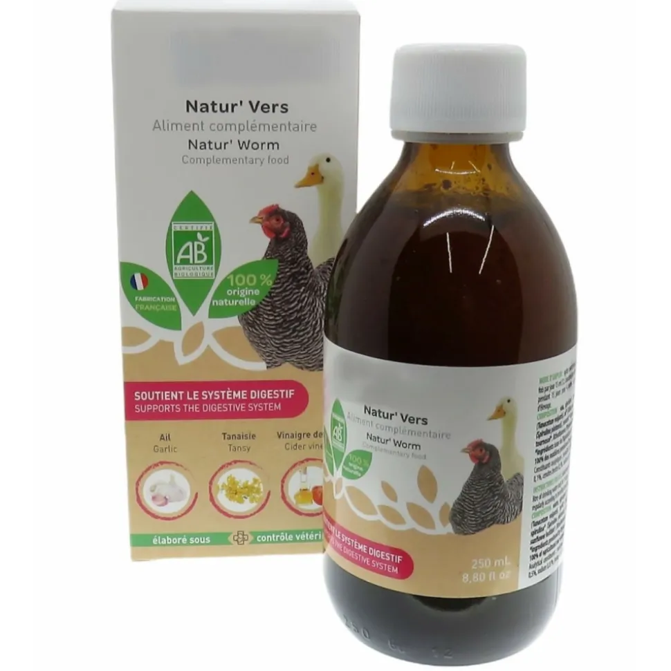 ANIMALLPARADISE - Natur' vers, contre les vers pour poules et canards 250 ml