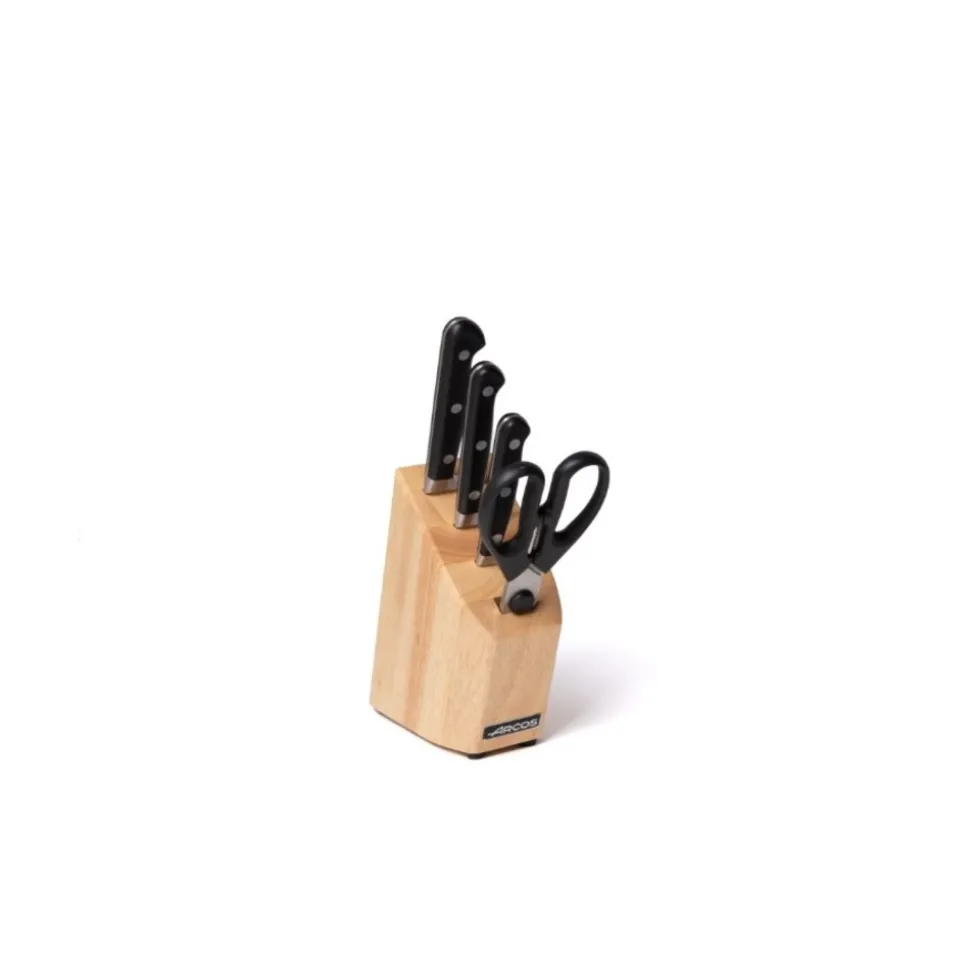 Arcos bloc de 3 couteaux + 1 ciseaux en acier inoxydable - 228700
