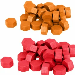 ARTEMIO - Perles de cire hexagonales - rouge + orange