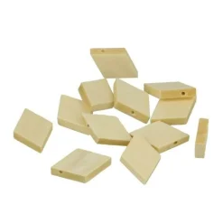 ARTEMIO - 12 perles en bois losanges 30 mm