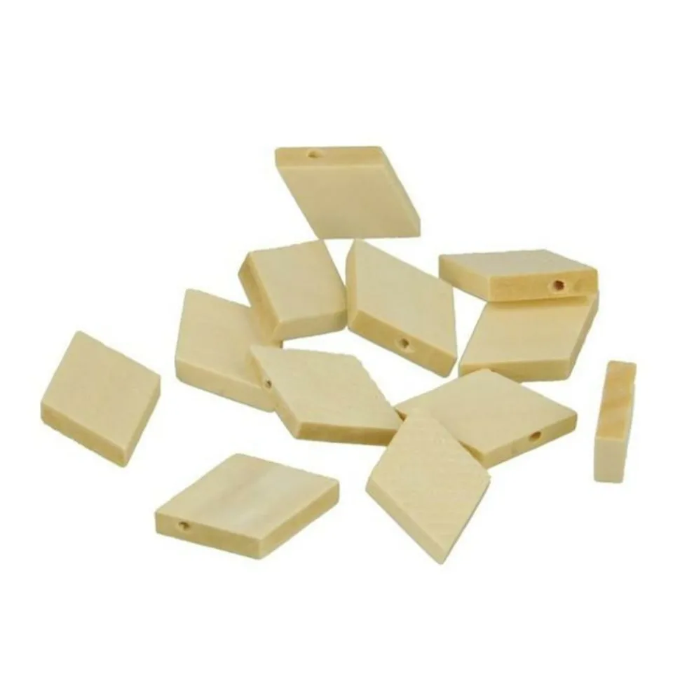 ARTEMIO - 12 perles en bois losanges 30 mm