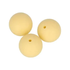 ARTEMIO - 3 perles silicone rondes - 15 mm - jaune