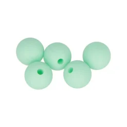 ARTEMIO - 5 perles silicone rondes - 10 mm - vert d'eau