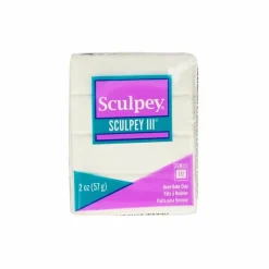 ARTEMIO - Pâte polymère sculpey 57 g - blanc pailleté