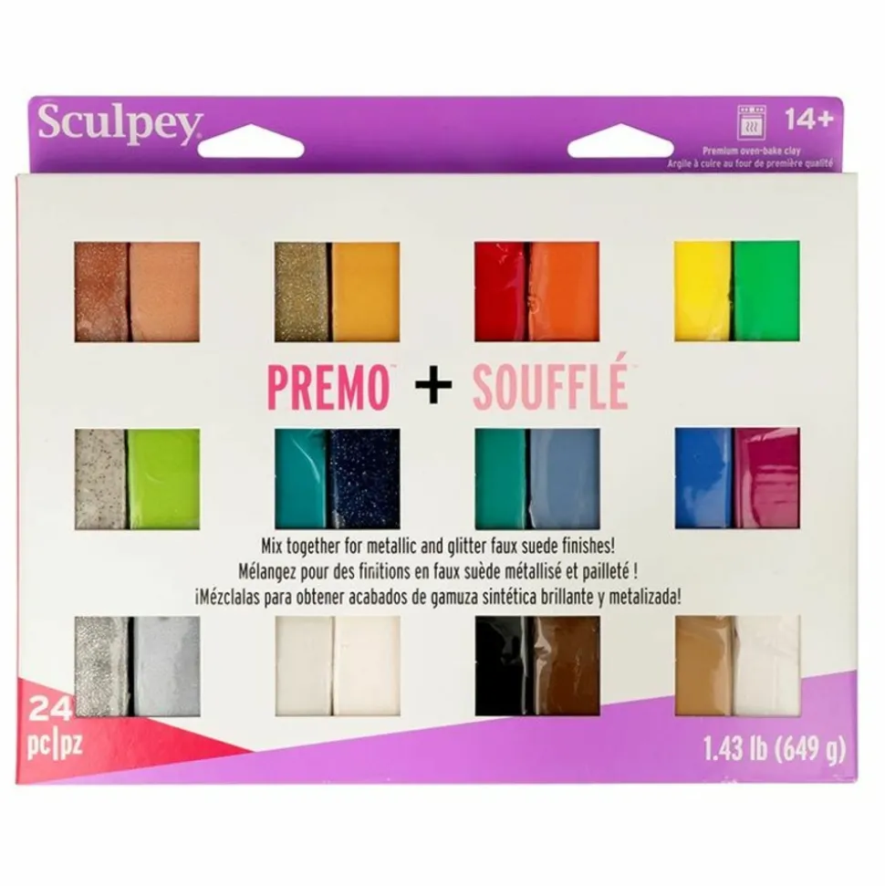 ARTEMIO - Set de 24 pâtes polymère - 28 g l'unité