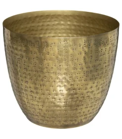 ATMOSPHERA - Cache-pot en métal doré martelé d. 18 x h. 16 cm
