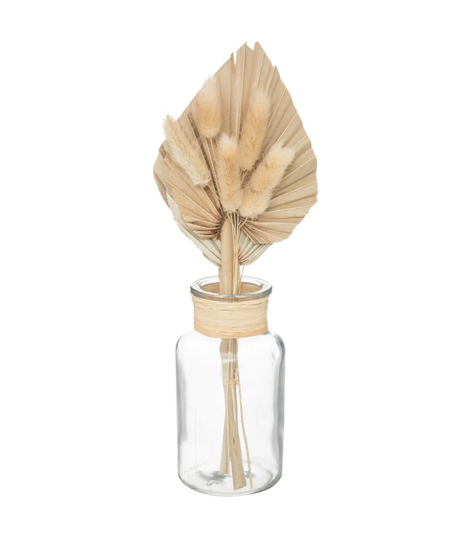ATMOSPHERA - Composition de fleurs séchées vase en verre h 28.5 cm