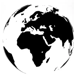 ATMOSPHERA CREATEUR D'INTERIEUR - Sticker "carte" - noir et blanc - 60x60 cm