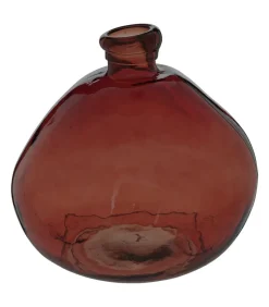 ATMOSPHERA - Vase rond en verre recyclé rouge ambre h 33 cm