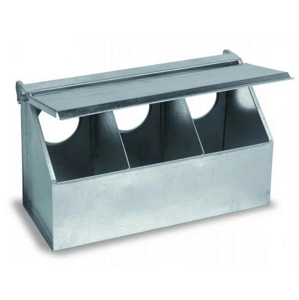 AVIMAC - Mangeoire pigeons et perdrix 3 compartiments métal