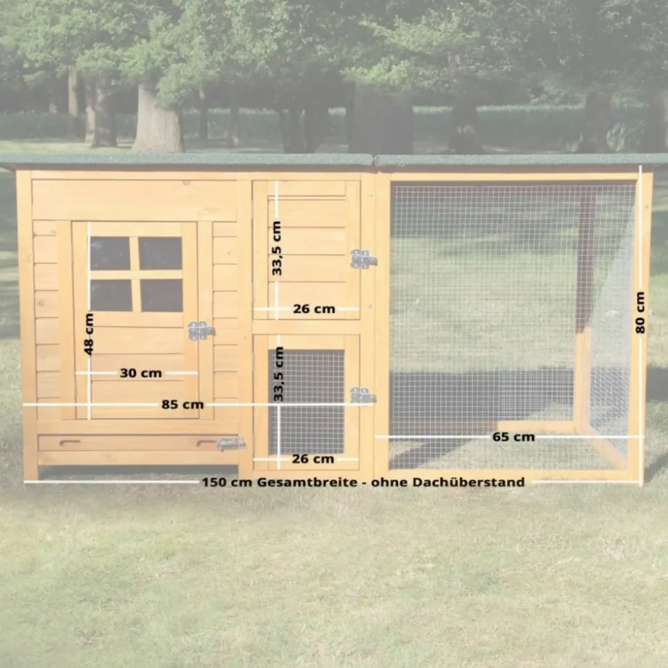 BB LOISIR - Poulailler pour jardin exteieure 5 poules r 150 x 80 x 68 cm - modele 147 flexi standard