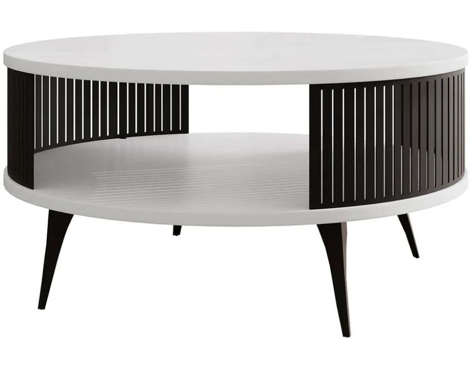 BEST MOBILIER - Forini - table basse - blanc et noir - 75 cm