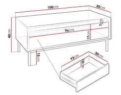 BEST MOBILIER - Girona - table basse - blanc - 100 cm