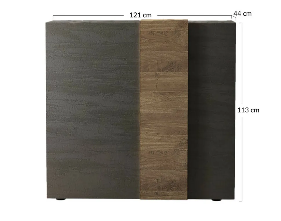 BEST MOBILIER - Leon - buffet bas - 2 portes - 113x121 cm