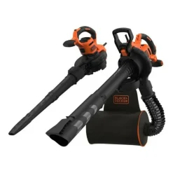 BLACK+DECKER - Black+decker - aspirateur, souffleur, broyeur de feuilles filaire 3000w - beblv300-qs – livré avec tuyau flexible et sac a do