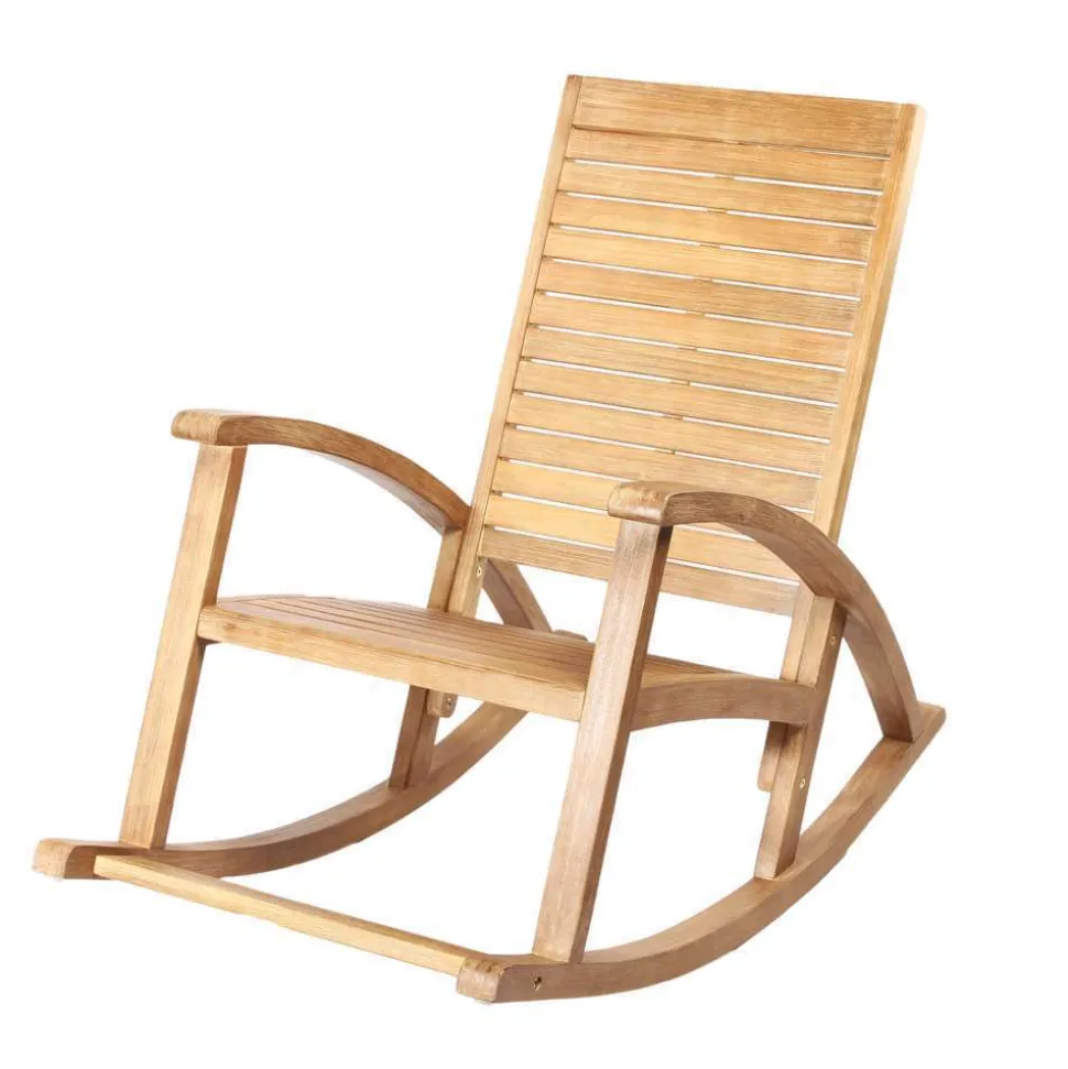 BRIGHTON - Fauteuil d'extérieur à bascule MAYA en bois d'acacia - 115x66x97 cm