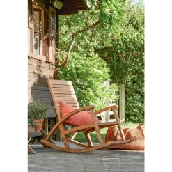 BRIGHTON - Fauteuil d'extérieur à bascule MAYA en bois d'acacia - 115x66x97 cm