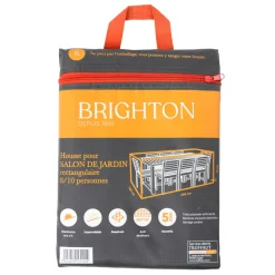 BRIGHTON - Housse pour table et chaises de jardin en polyester - 290x130x70 cm