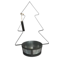 CHEMIN DE CAMPAGNE - Jardinière extérieure sapin de noël métal gris 21x19x25.5cm