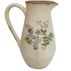 CHEMIN DE CAMPAGNE - Pichet vase en céramique beige 20 x 14 x 25 cm