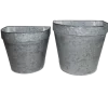CHEMIN DE CAMPAGNE - Set2 jardinière extérieure murale porte fer forgé vintage gris 21-24cm