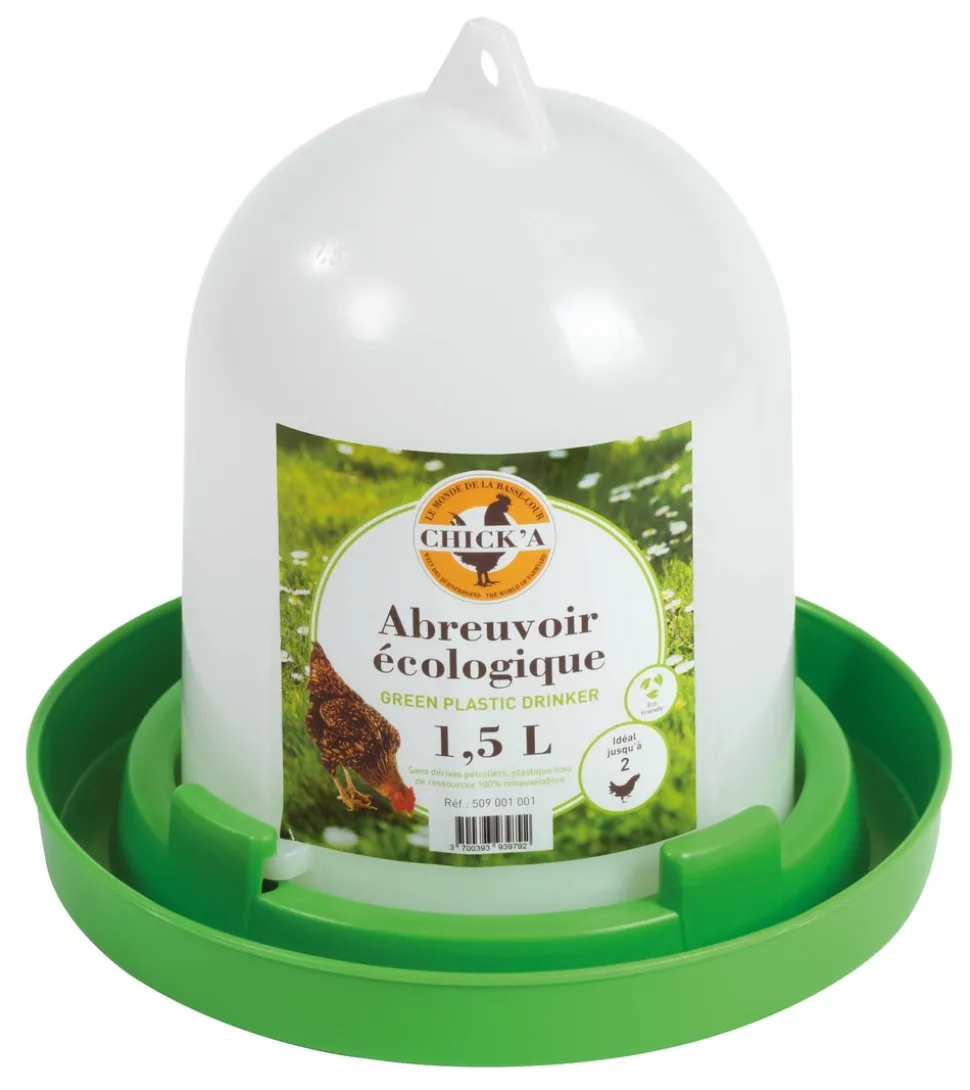 CHICK'A - Abreuvoir plastique ligne verte 1.5 l