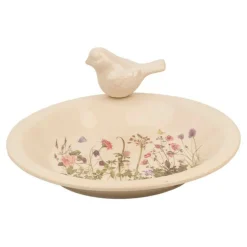 CLAYRE & EEF - Mangeoire oiseaux beige céramique 10x26x26cm