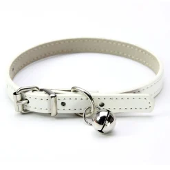 Collier pour chat avec clochette en cuir pu-S