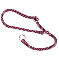 Collier semi-étranglé pour chiens sport extreme cs8/50, longe en nylon robuste, ajustable, rose-noir