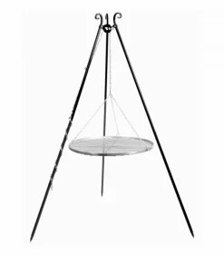 COOK - Barbecue grille de cuisson suspendu en inox 80 cm sur trépied 180 cm
