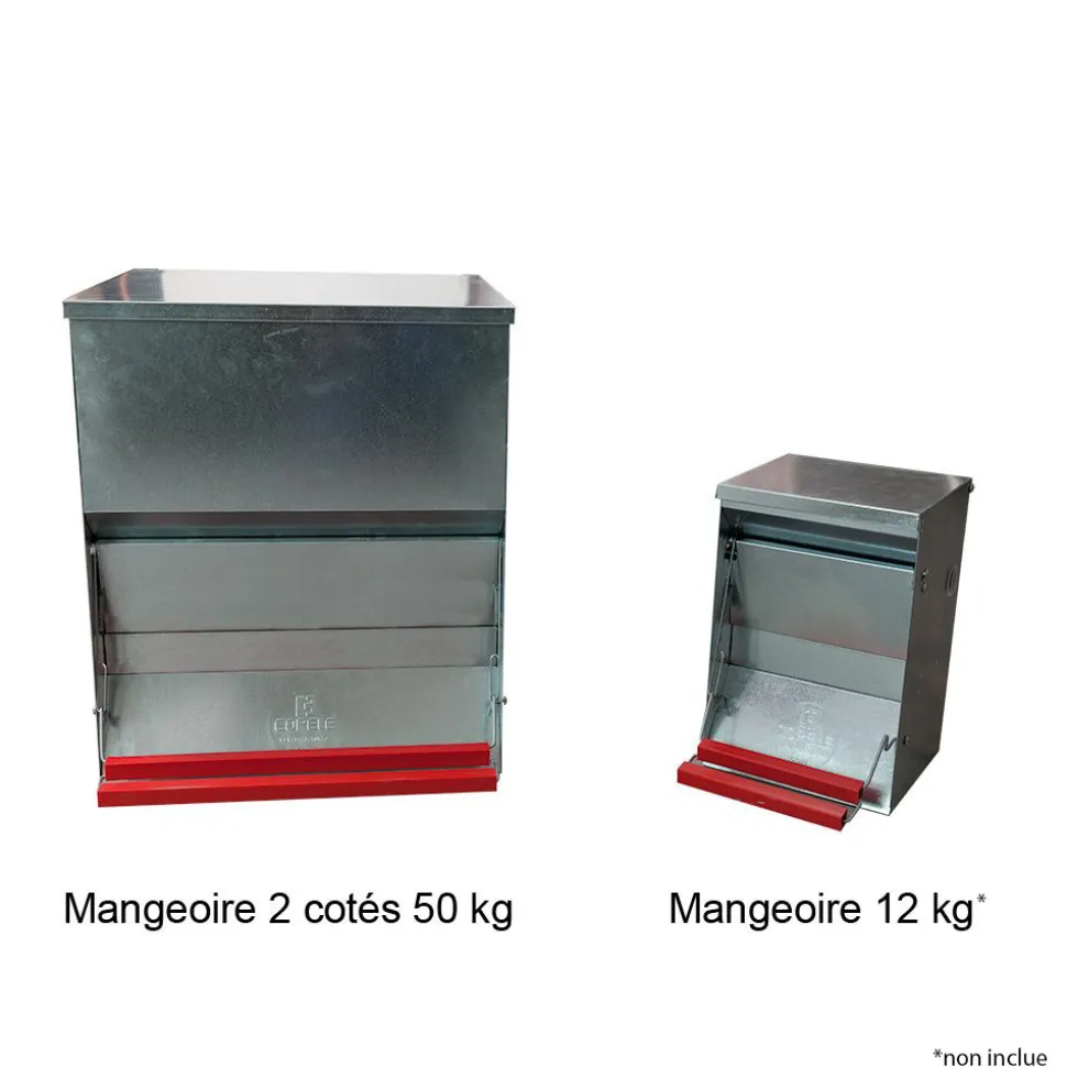 COPELE - Mangeoire 2 côtés 50 kg pour 30 poules
