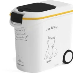 CURVER - Conteneur a croquettes pour chat avec roulettes 12 kg - 35l - le diner et servi