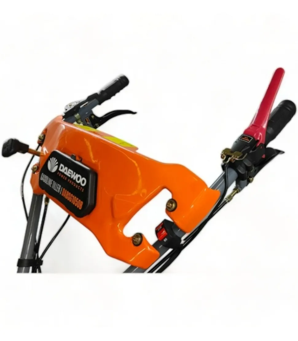 DAEWOO - Motoculteur thermique à traction 212cm3, largeur de travail jusqu'à 130cm, 2 vitesses av/1 ar, guidon ajustable - daewoo