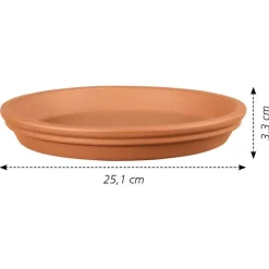 DEROMA - Soucoupe Imperméable en terre cuite Ø 25,1 x H. 3,3cm