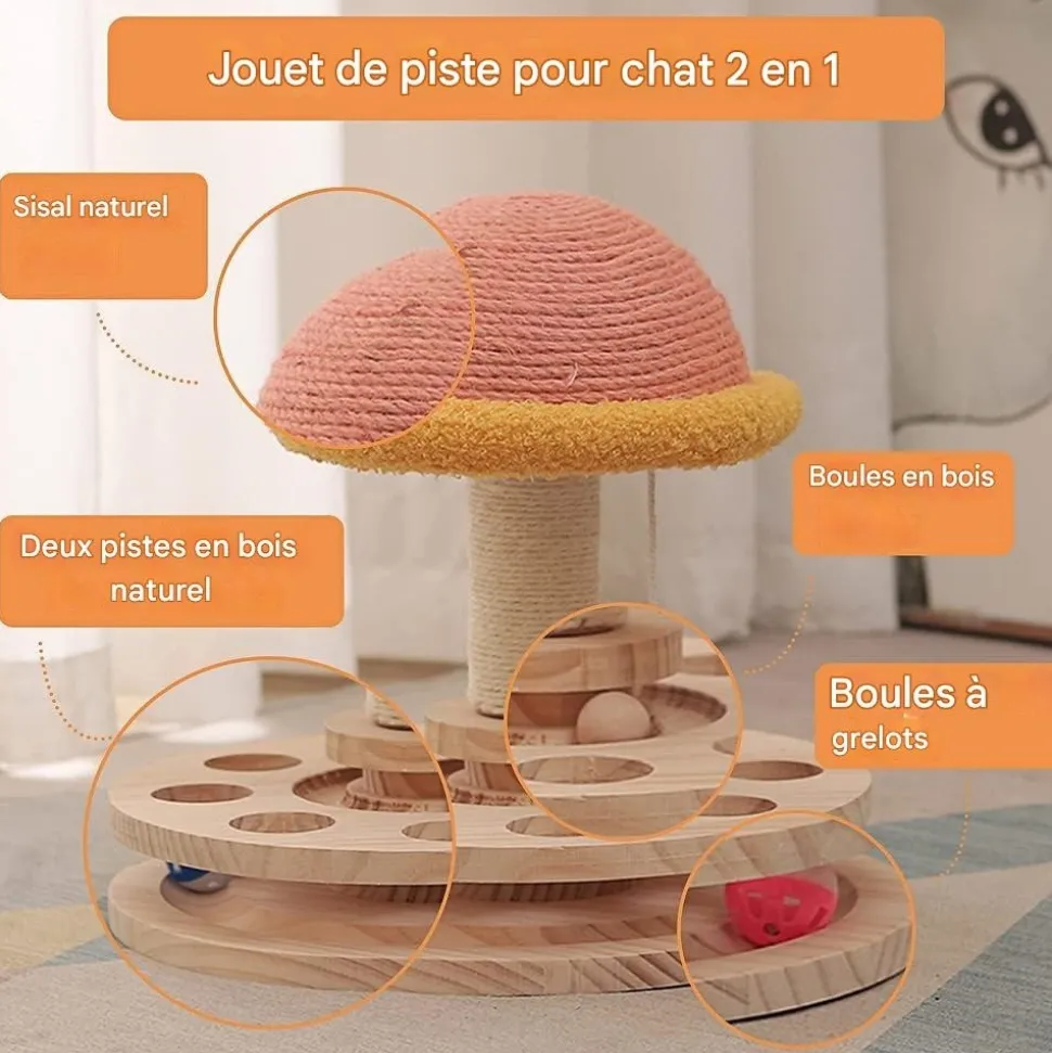 DOWNYPAWS - Arbre à chat avec 2 jouets
