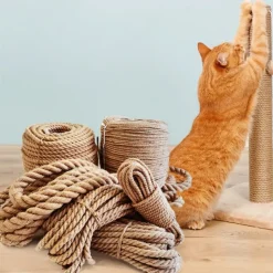 DOWNYPAWS - Arbre à chat corde en coton -corde de chanvre artisanale diy-8 mm 20 m