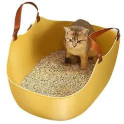 DOWNYPAWS - Bac à litière chat bassin portable