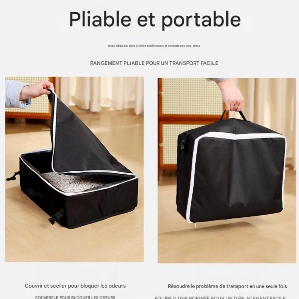 DOWNYPAWS - Bac à litière pour chat portable