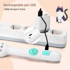 DOWNYPAWS - Baguette rétractable pour chat avec laser