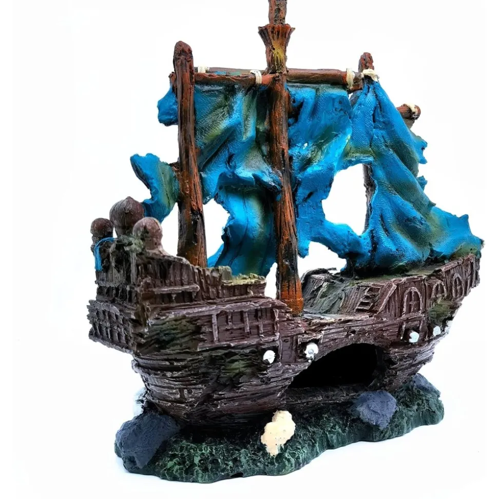 DOWNYPAWS - Bateau pirate décoratif pour aquarium
