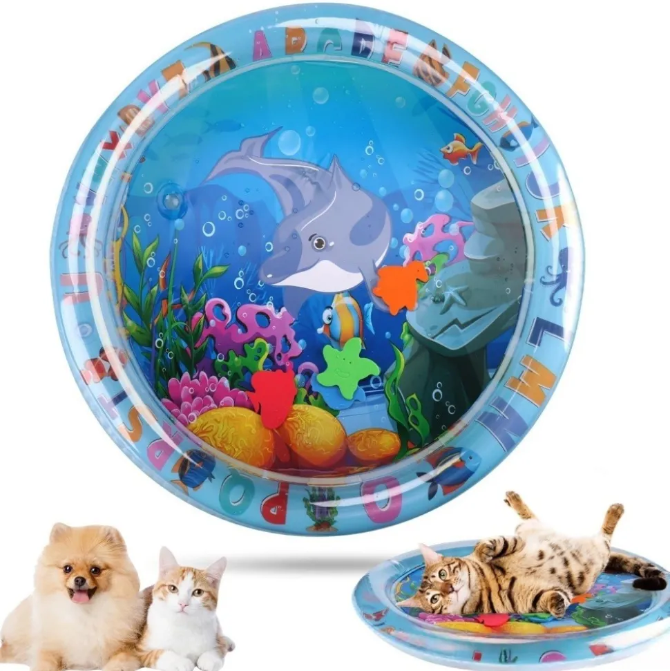 DOWNYPAWS - Coussin d'eau- lit pour chat jouets gonflables--diamètre 60cm