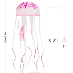 DOWNYPAWS - Décoration d'aquarium-méduses décoratives pour aquarium-5 x 15 cm, rose et bleu