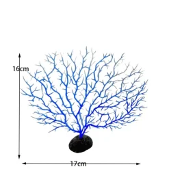 DOWNYPAWS - Décoration en corail doux simulé en silicone écologique pour aquarium bleu