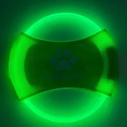 DOWNYPAWS - Discovolant lumineux rechargeable avec led pour chien feu vert