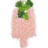 DOWNYPAWS - Fleurs de glycine artificielles, 12 tiges rose clair